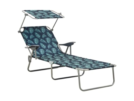 MAISON EXCLUSIVE Tumbona con toldo acero estampado de hojas
