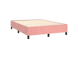 Cama Con Somier VIDAXL Rosa Terciopelo (140x190 cm)