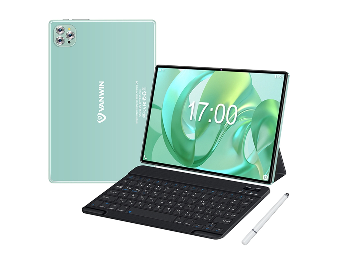 Tablet VANWIN V62 Teclado Bluetooth Funda de Cuero Auriculares Stylus Pen 10.1'' 64Gb 4Gb Ram Wi-Fi-Gps-4G Verde