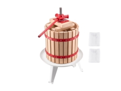 Prensa manual para frutas y vino Succebuy con cesta de madera de 12 L, 570 x 370 x 580 mm