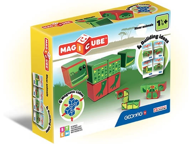 Blocos de Construção GEOMAG MagiCube River Animals (6 Peças)
