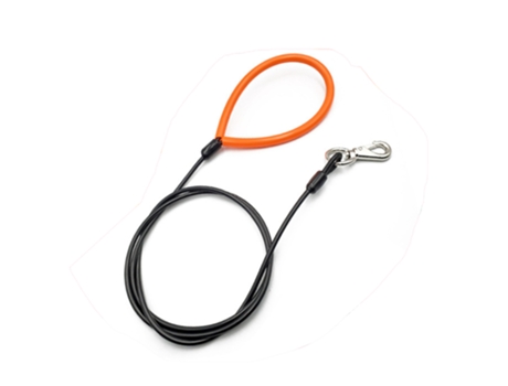 Correa para perro a prueba de masticación: cable reflectante resistente con asa acolchada y mosquetón para escaladores de roca, 9,8 pies, negro ZMD...