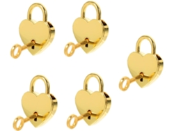 Conjunto De 5 Cadeados Em Formato De Coração Com Trava Para Mala, Mochila E Bagagem Pequena