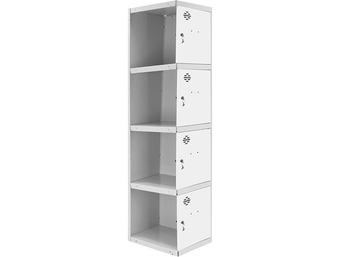 Simonlocker Profesional Desmontable 4 Puertas 1/4 300 Adicional Gris/Blanco SIMON RACK