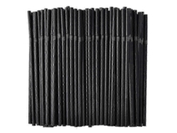 500 pajitas plegables de plástico negras, 6 mm x 21 cm, Rosewell