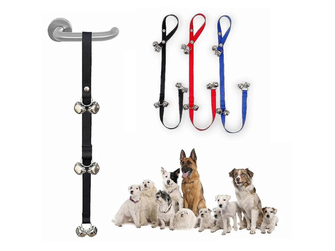 Herramienta de entrenamiento para ir al baño para perros con cuerda ajustable y 6 cascabeles.