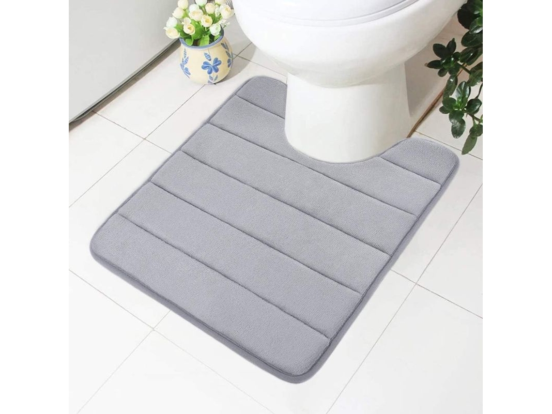 Tapete De Baño De Espuma De Memoria, Suave, Absorbente, Antideslizante, Para Baño Y Wc, Gris, 50x60 Cm