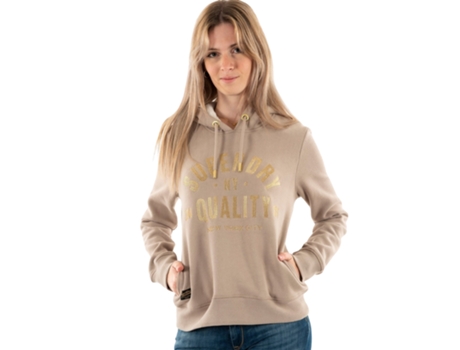 Sudadera con Capucha de Mujer SUPERDRY Luxe Metallic Gris (XS)