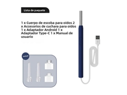 (azul) Endoscopio Inteligente Para Limpieza De Oídos Con Cuchara Y Minicámara
