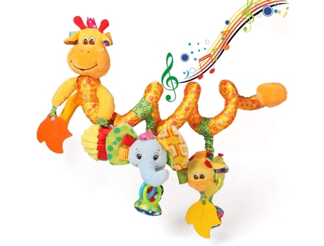 Bebé cochecito cuna adorno colgantes amarillo lindo pequeño ciervo forma diseño espiral juguetes de peluche cochecito y viaje actividad juguete-p J...