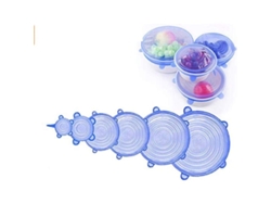 Juego De 6 Tapas De Silicona Expandibles De Varios Tamaños, Reutilizables.