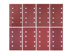 80 Hojas De Lijado 93x185mm Para Lijadora, Arena 40-400, 8 Orificios, Velcro, Para Madera Metal Plástico
