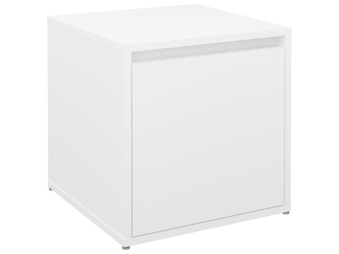 Caja con cajón derivada de madera blanca MAISON EXCLUSIVE (40,5x40x40 cm)