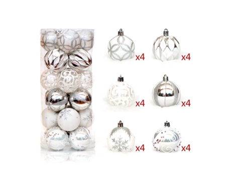 24 Uds adorno de bola de Navidad decoración de árbol de Navidad 6cm/2,36 pulgadas