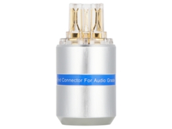 Conector De Alimentación Hifi Mono Audio F107g En Cobre Puro Con Baño De Oro De 24 Quilates Para Equipos Audiovisuales Profesionales.