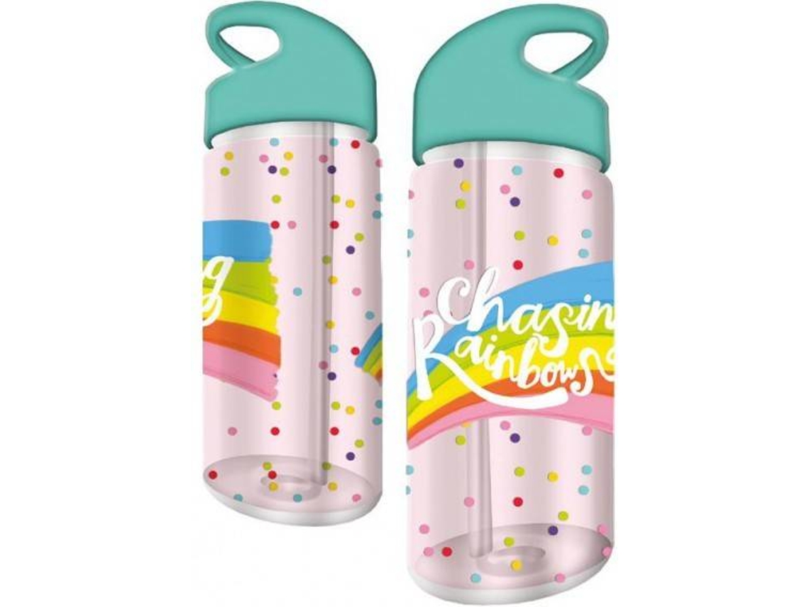 Botella con Pajita 500ml HAPPY NEWS (Multicolor)