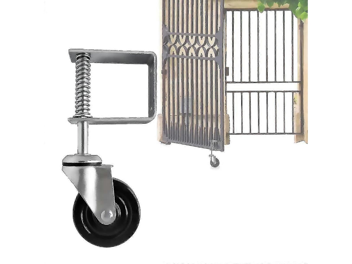 Rueda De Puerta De Carga Pesada 4 Pulgadas Con Resorte, Capacidad Máxima 220 Lbs, Para Cerca Y Puerta De Madera Metal O Vinilo