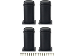 Patas ajustables para muebles, acero inoxidable, 20 cm, 4 unidades, sin marca.