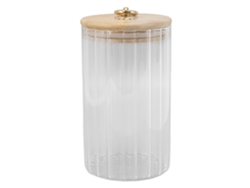 Tarro De Cristal Hermético Con Tapa De Bambú Para Té, Café, Azúcar Y Frutos Secos, 750 Ml.