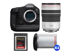Canon EOS R1 + RF 70 200mm F/4 L IS Usm + 1 Sandisk 256GB Extreme Pro CFExpress Tipo B + 2 Canon LP e19 + Libro electrónico “20 consejos para fotos impresionantes”