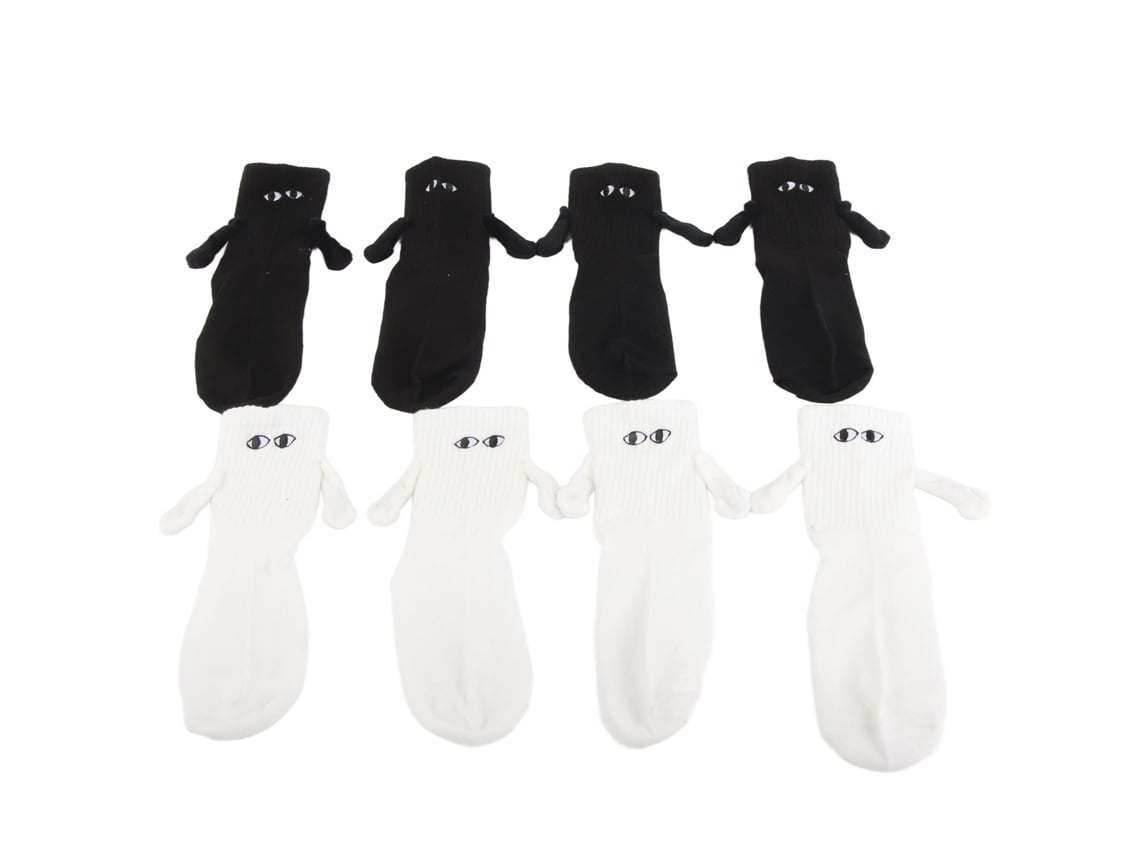 4 Pares De Calcetines De La Amistad Con Ojos Magnéticos 3d, Talla Mediana, Ideales Para Parejas.