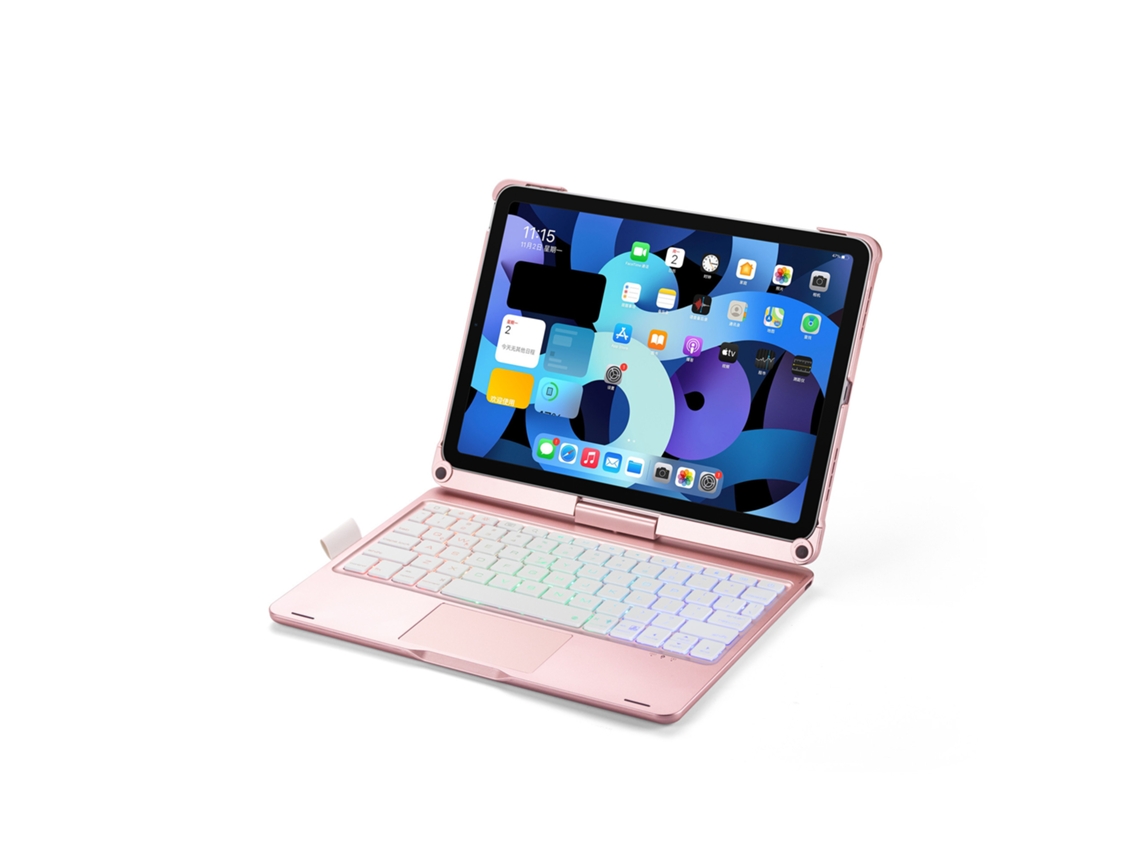Teclado compatible con iPad 2021/20/19 de 10,2 pulgadas y iPad Air 3/2 de 10,5 pulgadas, color rosa Halinuia