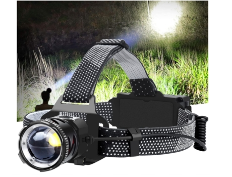 Td240402-5Zzy Linterna Frontal Led Recargable USB 5 Modos con Batería Foco Ajustable Impermeable Negro TURMIN