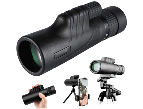 Monocular CHRONUS Zoom HD con Trípode Adaptador para Smartphone Negro 10-30X42