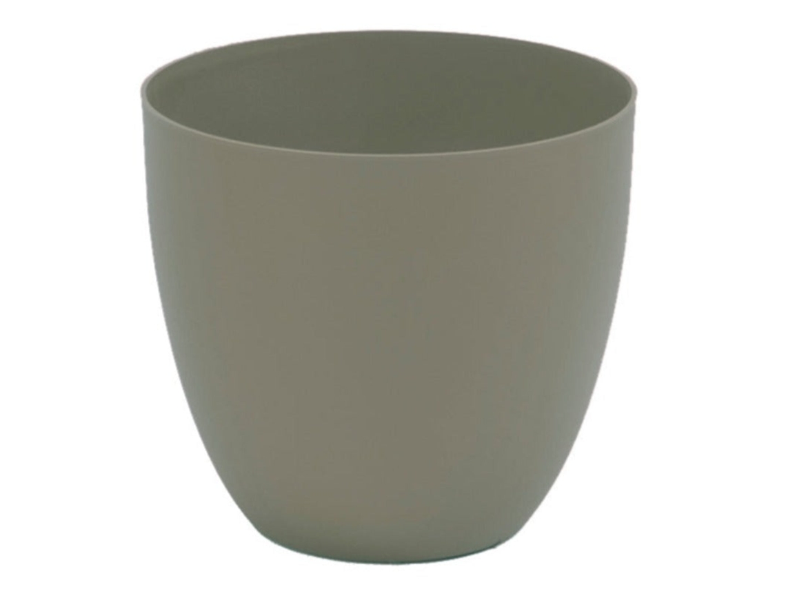 PLASTIKEN TES - Maceta Redonda Cuenco Diámetro 26 cm Capacidad 95L Taupe