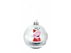 Bola de Navidad Peppa Pig Cosy corner Plateado 6 Unidades Plástico (Ø 8 cm)