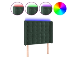 Cabecero Con Led VIDAXL Verde Terciopelo (83x16x128 cm)
