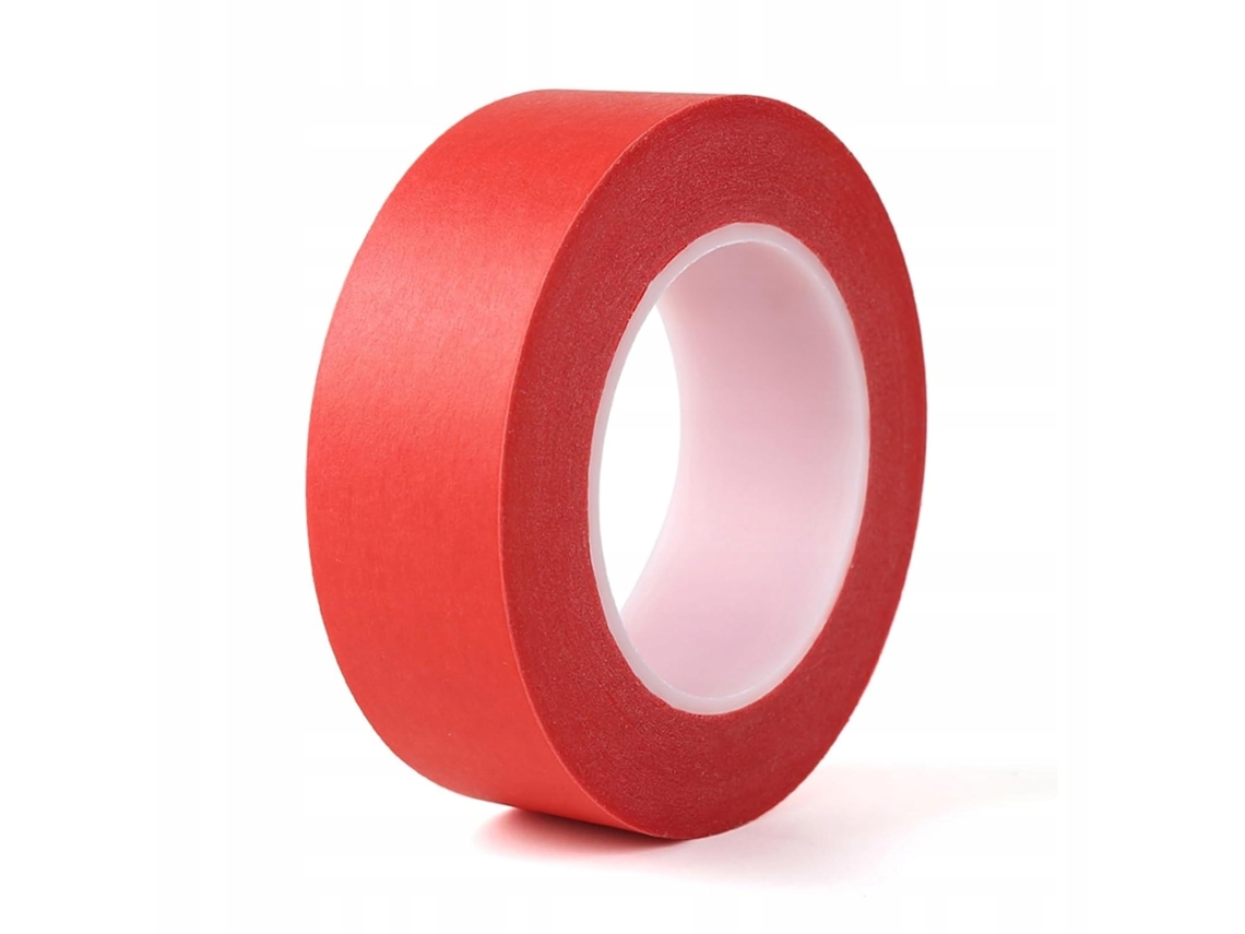 Cinta de carrocero roja para pintar, 15 mm x 50 m – Calidad profesional | Adhesivo acrílico | Fácil de retirar