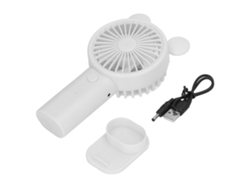 Ventilador USB portátil con batería de 1200 mAh, blanco.