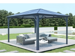 Cenador de jardin de aluminio grace 400 x 300 cm gris antracita