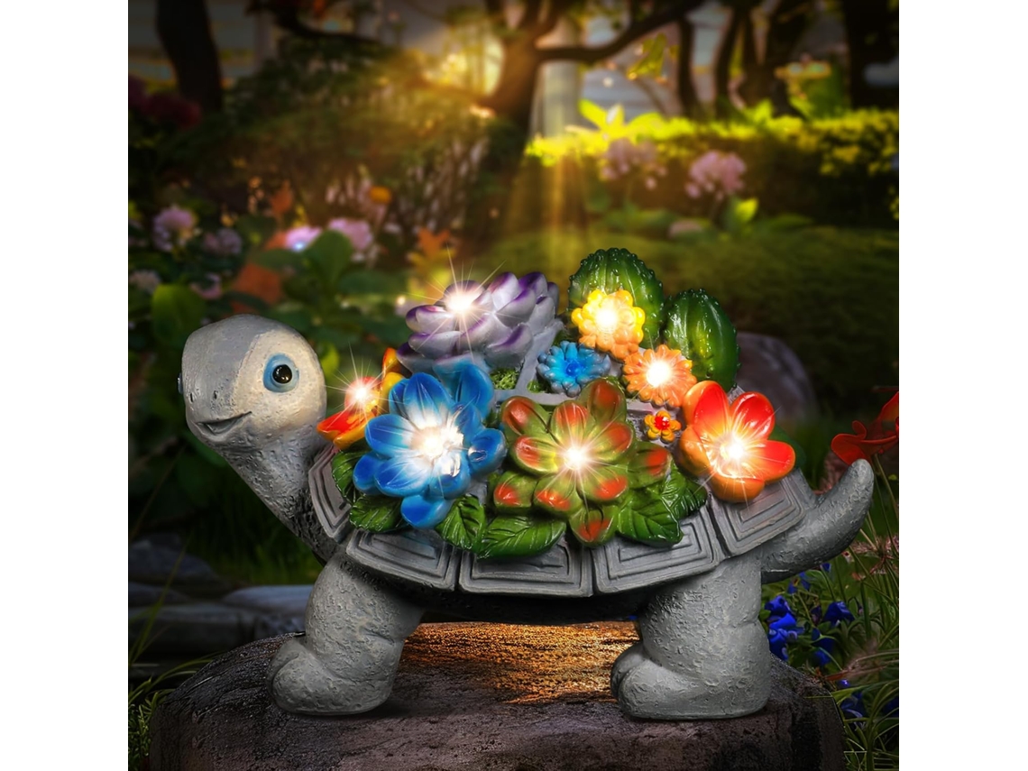 Decoración De Jardín Con Estatua De Tortuga Y Luces Led Solares: Un Regalo De Cumpleaños Único Para Mujeres, Madres Y Abuelas.