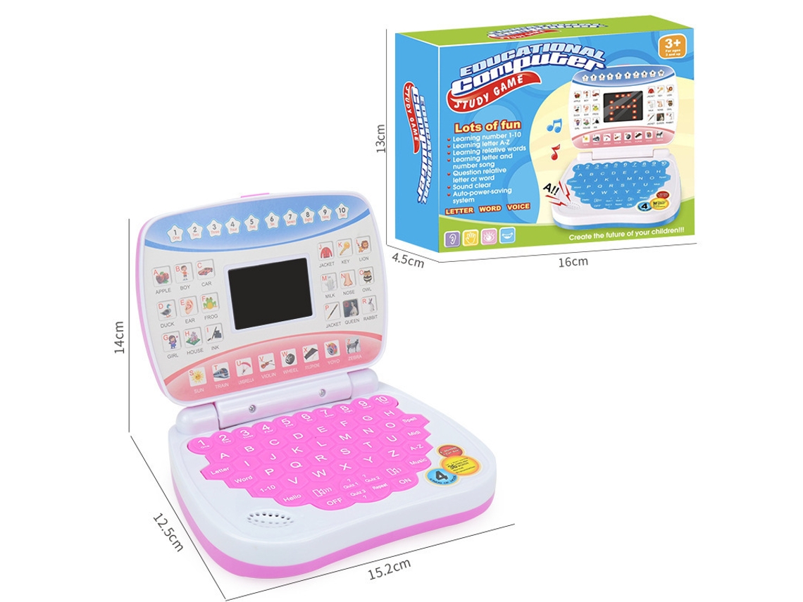 Portátil educativo electrónico Sfushos para preescolar (rosa)