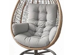 Cojín Para Silla Colgante Con Reposabrazos, Grueso, Suave Y Cómodo Para Jardín, Exteriores E Interiores Gris Claro