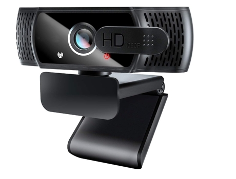 Cámara web de 1080p con micrófono, cámara web de transmisión con cubierta de privacidad para computadora portátil, corrección de luz HD, cámara web...