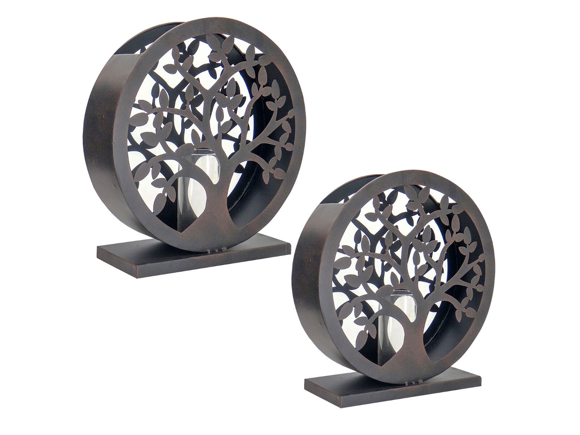 Set de Portavelas SIGNES GRIMALT Árbol Negro 13,5x45x43,5 cm