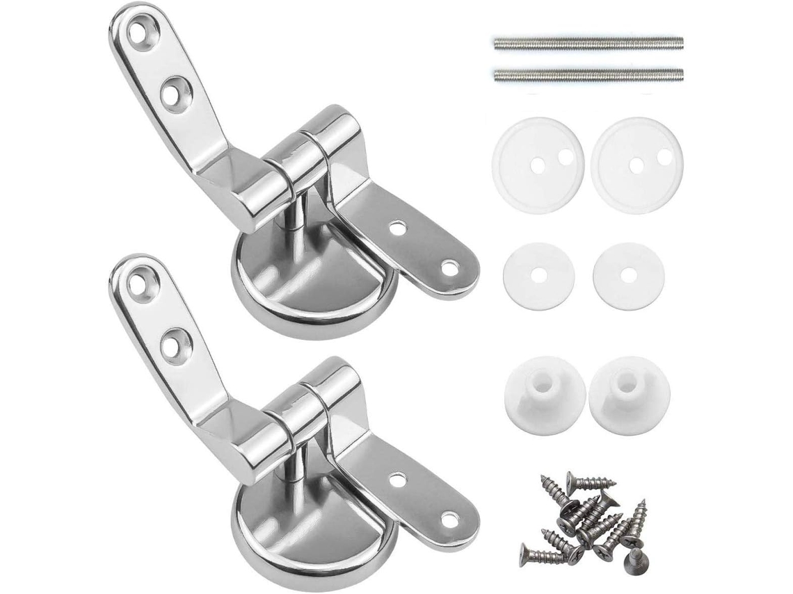 Abrazaderas para bisagras de asiento de inodoro, juego de 2 bisagras de repuesto para asiento de inodoro Jortmrd