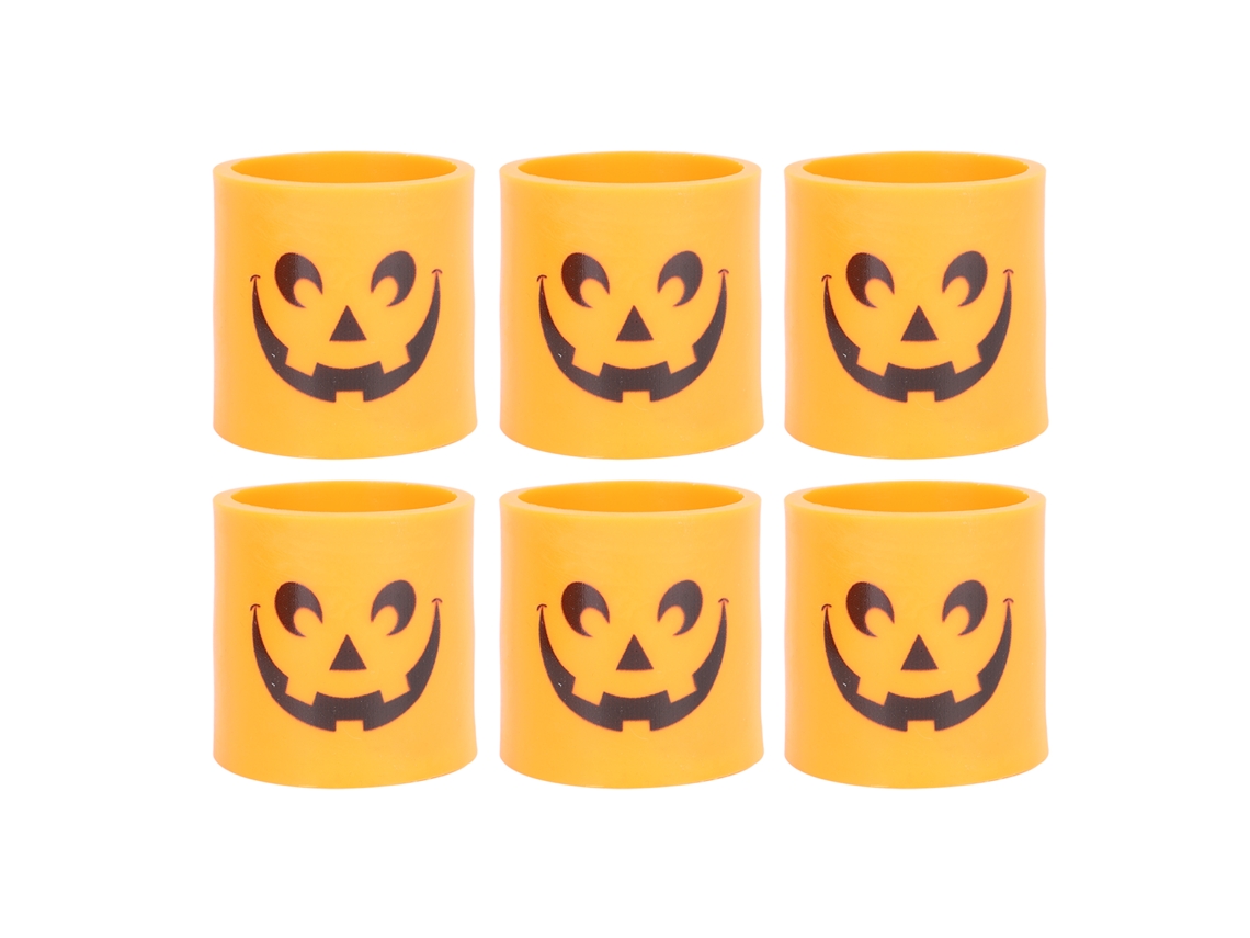 2026-velas De Calabaza Led Para Halloween Sin Llama Parpadeante Decoración De Hogar Baterías Carasa Naranja Sonrisa Grande Brillante Amarilla