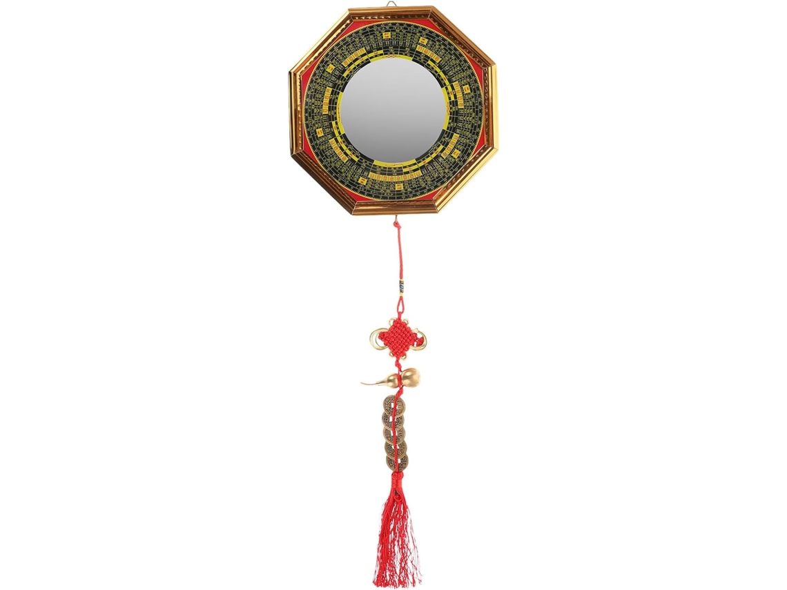 Espejo Bagua Chino Convexo 20 5 Bronce Dorado Taichi Decoración Pared Tradicional Adorno Colgante Protección