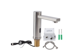 Grifo de baño automático sin contacto de acero inoxidable plateado de 220 V