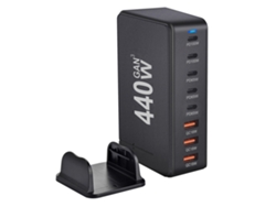 Estação De Carregamento Hub 440w 8 Portas Usb-c Gan3 Carregamento Rápido Para Celulares/notebooks