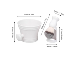Kit De Afeitado Húmedo Para Hombre Con Cepillo, Soporte Y Taza De Jabón Para Barba Y Cabello