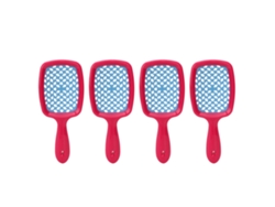 Juego De 4 Cepillos Desenredantes Con Mango Ergonómico Y Cerdas Suaves Para Cabello Rizado Húmedo Y Seco.