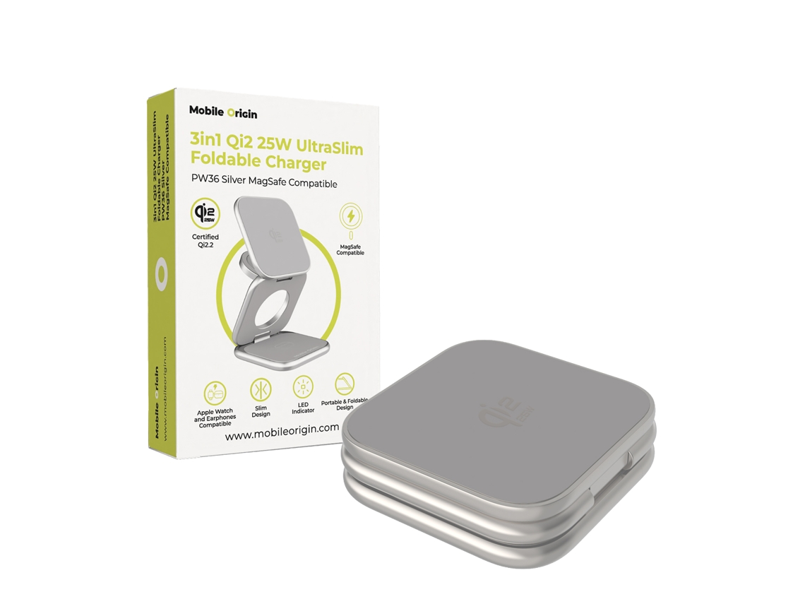 Cargador Inalámbrico Mobile Origin 3 En 1 Qi2 25w Magsafe