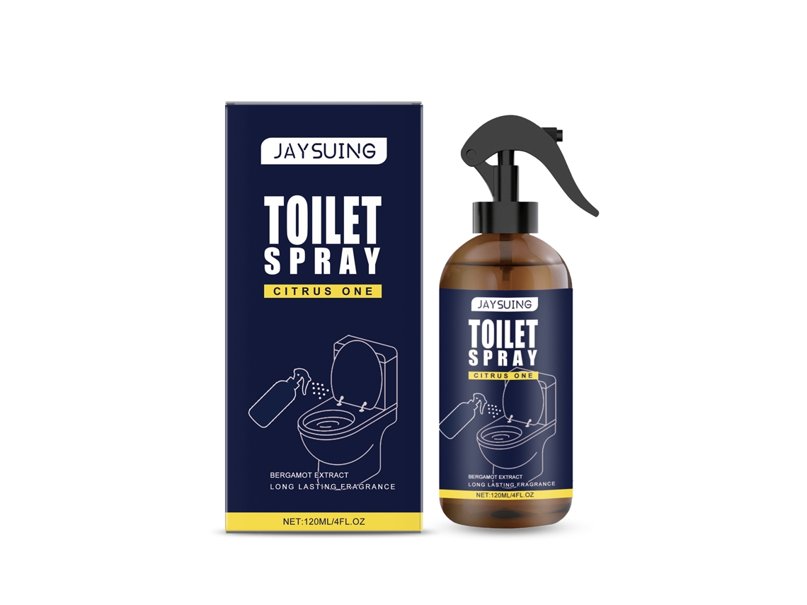 Ambientador en spray para baño, etiqueta nueva, envase de cartón.