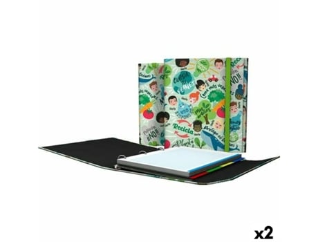Carpeta con Anillas GRAFOPLAS Carpeplús Revolution Green Verde A4 2 Unidades