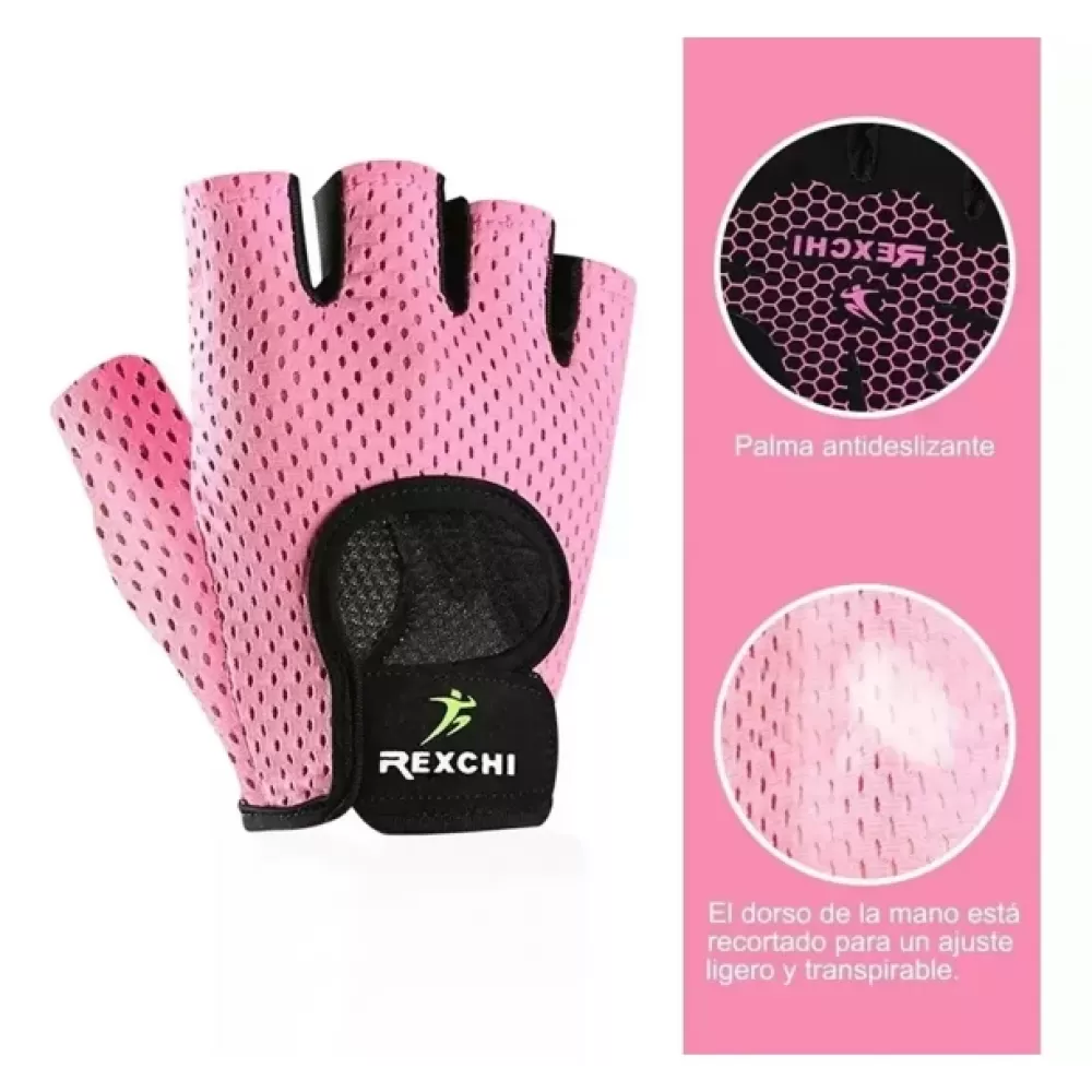 KOFIHETY Guantes de fitness con agarre de silicona antideslizante, protección total de la palma para gimnasio, ciclismo y deportes al aire libre, tejido transp